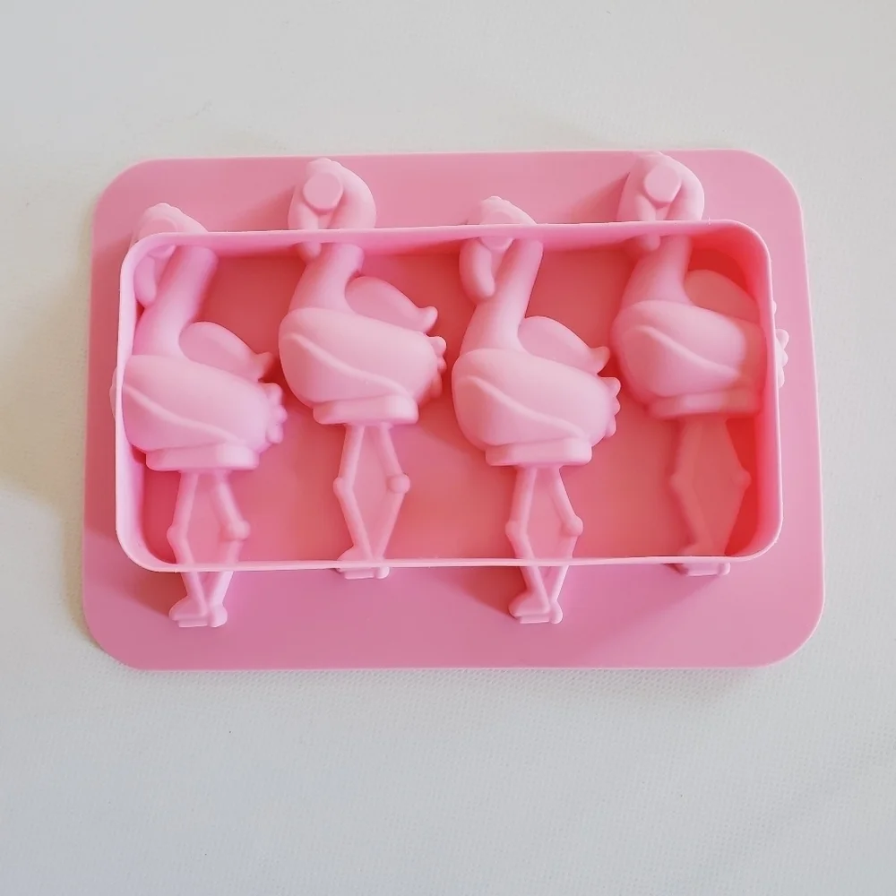 Williams Sonoma Silicone Flamingo Ice Pop Mold 4 Cavity